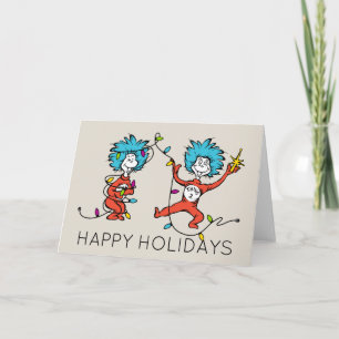 Cartão De Festividades Dr. Seuss Grinch Coisa Um Coisa Dois Dançando