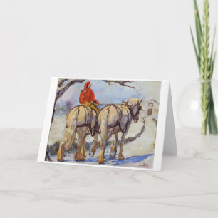 Cartão De Festividades Draft horse holiday card