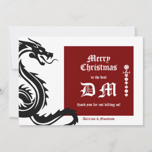 Cartão De Festividades Dragão Celular DND RPG DM Gamer Natal