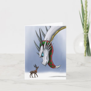 Cartão De Festividades Dragon & Reindeer Notecard