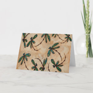 Cartão De Festividades Dragonflies Rustic Cream