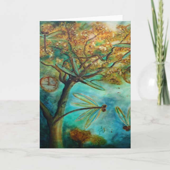 Cartão De Festividades Dragonfly Flirtation (Frente)