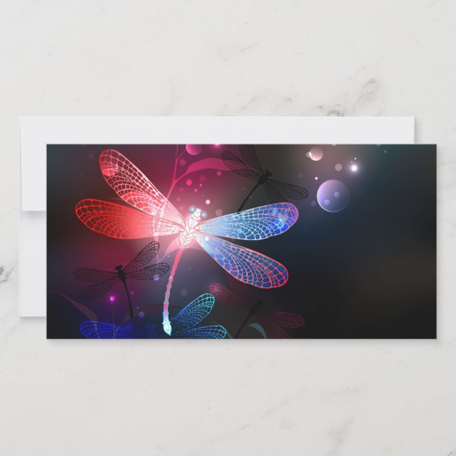 Cartão De Festividades Dragonfly vermelha (Frente)