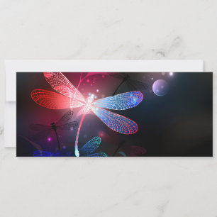 Cartão De Festividades Dragonfly vermelha