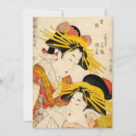 Cartão De Festividades Duas Artes Finas Geisha