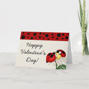 Cartão De Festividades Duas Damybugs e uma Placa de Dia de os namorados F