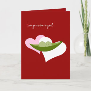 Cartão De Festividades Duas ervilhas num pote