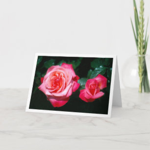 Cartão De Festividades Duas flores de rosa do Jubileu de Prata