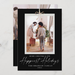 Cartão De Festividades Duas Fotografias Únicas mais felizes no Natal