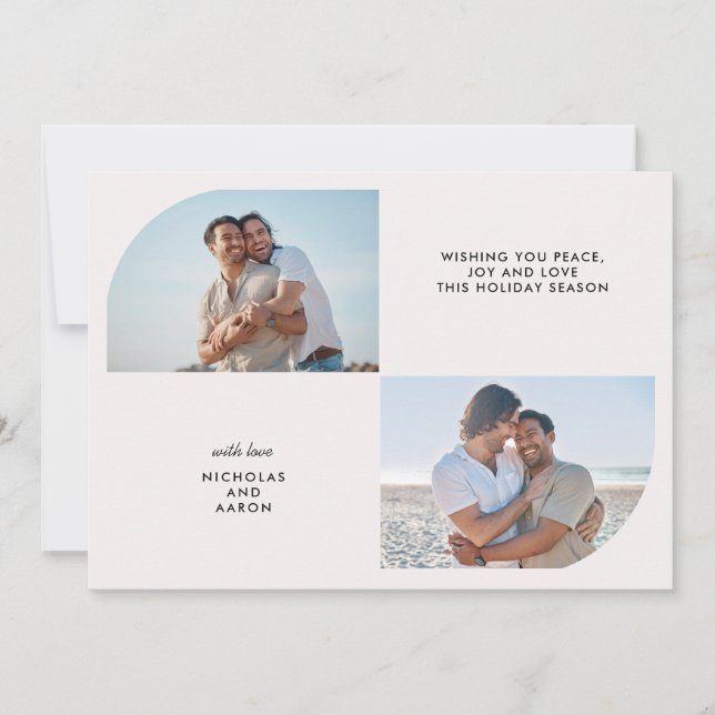 CARTÃO DE FESTIVIDADES DUAS FOTOS, METADE DE ARQUIVO DE NATAL SIMPLES (Frente)