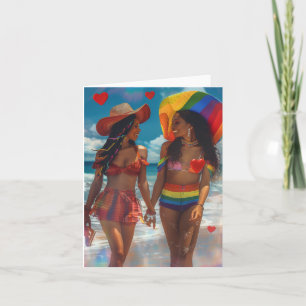 Cartão De Festividades Duas Meninas Dias de os namorados Adoram Arte Digi