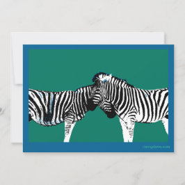 Cartão De Festividades Duas Zebras Lado a Lado