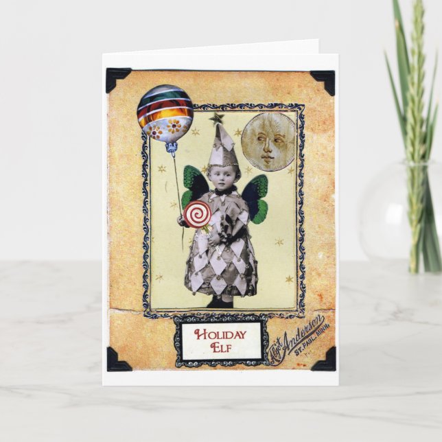 Cartão De Festividades Duende do feriado (Frente)