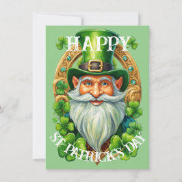 Cartão De Festividades Duende Leprechaun Sortudo Feliz Dia de São Patríci