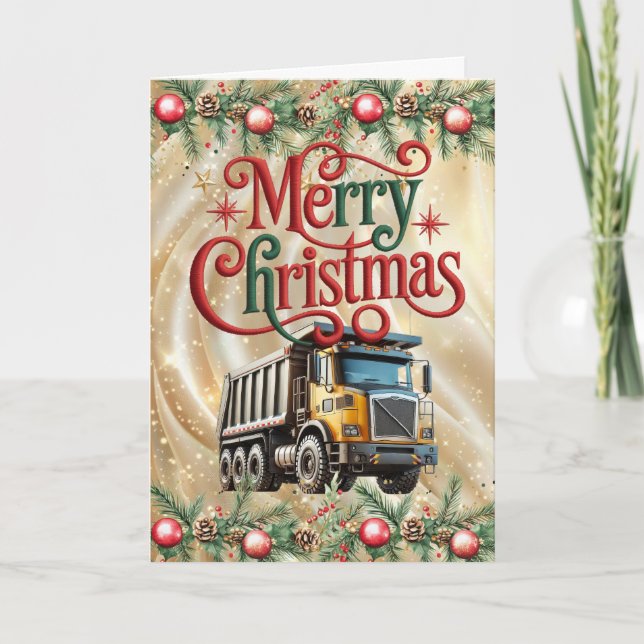 Cartão De Festividades Dump Truck Company Christmas Card (Frente)