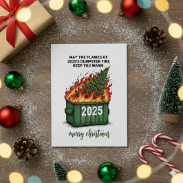 Cartão De Festividades Dumpster Fire Christmas Card 2025 Funny Humor