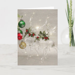 Cartão De Festividades Duo de renas de cristal