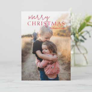 Cartão De Festividades Duo Font Foto Simples Natal