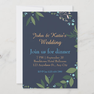 Cartão De Festividades Dusty Blue Eucalyptus Greenery Casamento Suculento