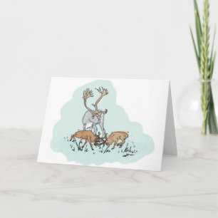 Cartão De Festividades Dwarf Red Deer with Reindeer Card