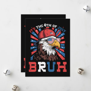Cartão De Festividades É 4 De Julho Bruh Águia-Cabeça-Branca Patriótico