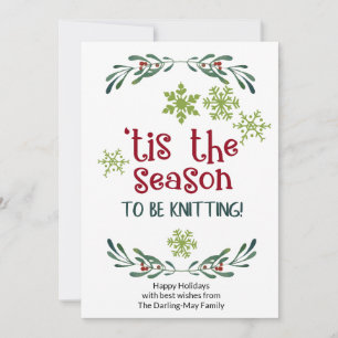 Cartão De Festividades É a Temporada de Tricô - Tricoteiros Divertidos