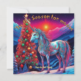 Cartão De Festividades É a Temporada para Magia, Bolo de Unicórnio de Nat