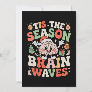 Cartão De Festividades É a Temporada para Ondas Cerebrais Natal Neurologi