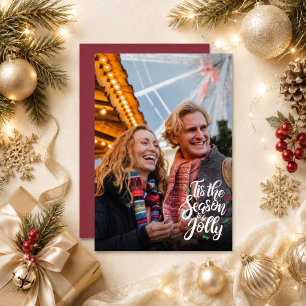 Cartão De Festividades É a Temporada para Ser Alegre Foto de Natal   
