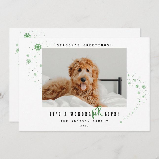 Cartão De Festividades É Feriado de Natal do Pet Life WonderFUR (Frente/Verso)