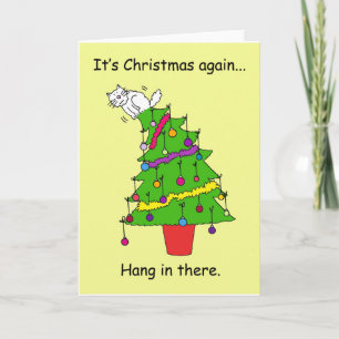 Cartão De Festividades É Natal Novamente Humor de Gato