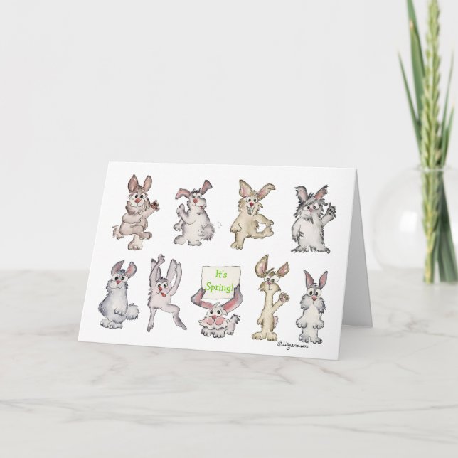 Cartão De Festividades É páscoa dos coelhos dos desenhos animados do (Frente)