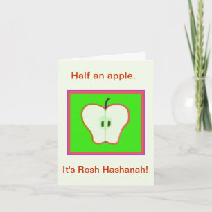 Cartão De Festividades É Rosh Hashanah! Metade de uma Maçã!