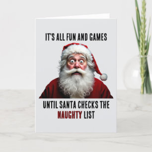 Cartão De Festividades É tudo divertido e jogos, bom Natal para o Pai Nat