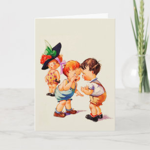 Cartão De Festividades É tudo sobre o Amor. Dia de os namorados Vintage A