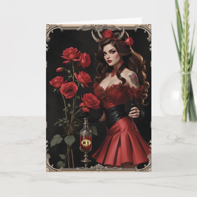 Cartão De Festividades É um Namorados de Mulher da Poção do Amor (Frente)