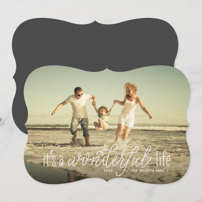 Cartão De Festividades É um roteiro maravilhoso de caligrafia (Frente/Verso)