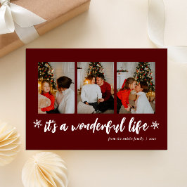 Cartão De Festividades É uma maravilhosa colagem de fotos de Natal Vermel