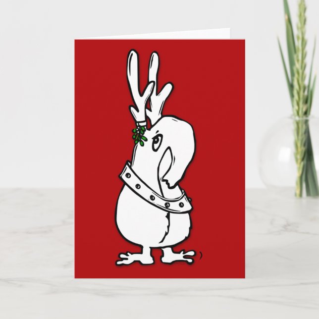 Cartão De Festividades É uma rena Qwirk. Em um cartão. Como festivo! (Frente)