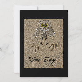 Cartão De Festividades Eagle Baby e Pegadas na Areia "One Day"