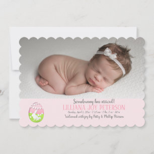Cartão De Festividades Easter Baby Photo Birth Announcement