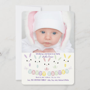 Cartão De Festividades Easter Banner Photo Birth Announcement