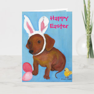 Cartão De Festividades Easter Bunny Dachshund 2010 Card