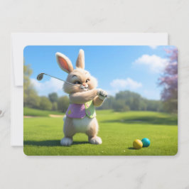 Cartão De Festividades Easter Bunny Playing Golf in the Lowcountry