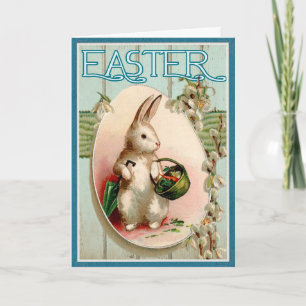 Cartão De Festividades Easter Bunny Vintage Illustration Happy Easter