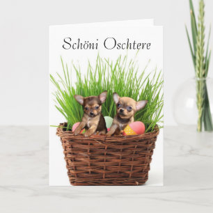 Cartão De Festividades Easter Chihuahua puppies greeting card