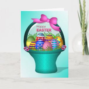 Cartão De Festividades Easter - Colorful Eggs