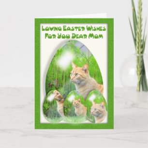 Cartão De Festividades Easter Egg Card, with cats, Mom, Easter for Mom
