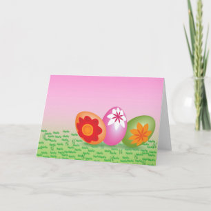 Cartão De Festividades Easter Eggs On Pink
