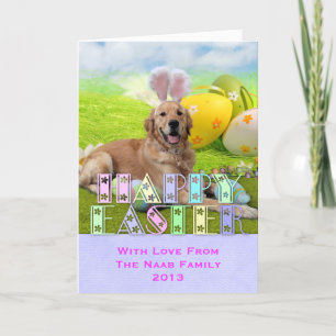 Cartão De Festividades Easter - Golden Retriever - Frank